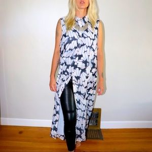 Sleeveless Button Down, Midi/Maxi